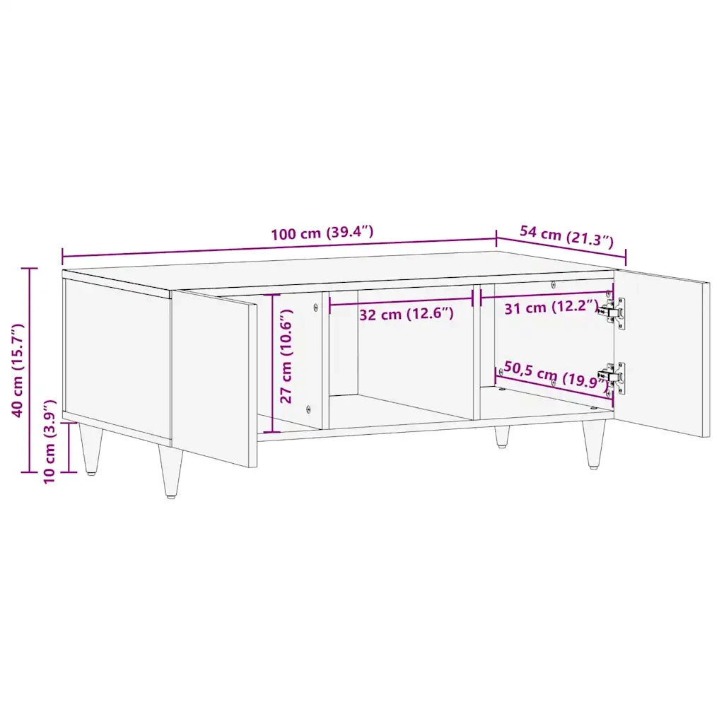 vidaXL Tavolini da salotto Marrone 100 x 54 x 40 cm