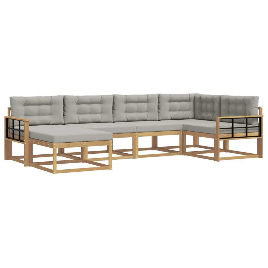 Set di divani da esterno 5 pcs Bianco e Grigio Chiaro 3386700