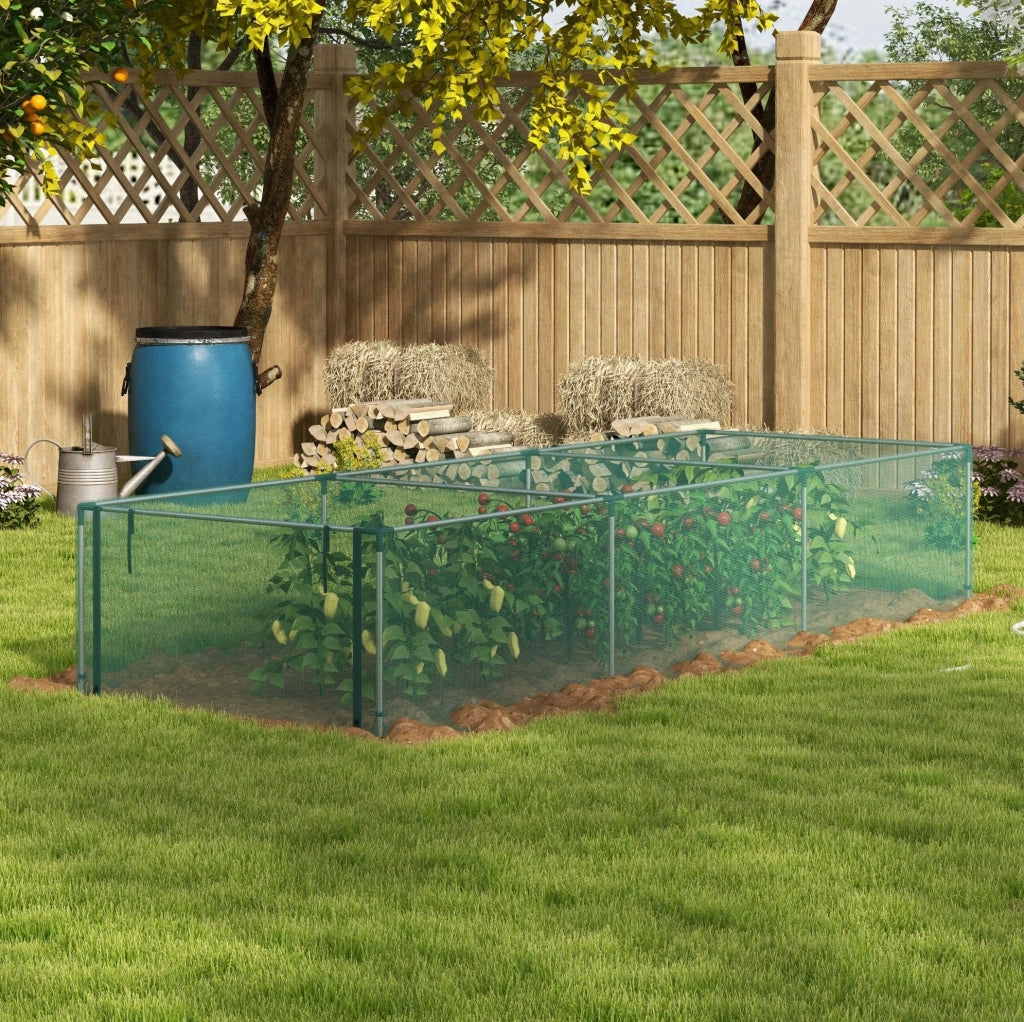 Tenda protettiva per piante 125 x 373 x 62,5 cm verde con porta zip