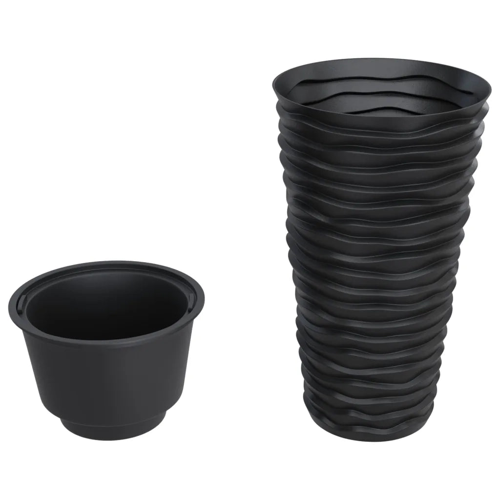 vidaXL Fioriera con Interno Rimovibile Antracite 8/22 L PP Scanalato