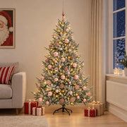 Albero di Natale artificiale con palline 210 cm 300 LED 3466691