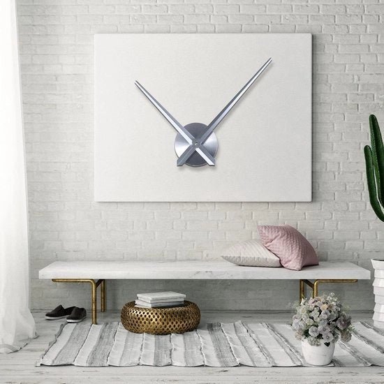 Orologio da Parete 3D con Movimento e Aghi Moderno, con 2 Aghi (Argento)