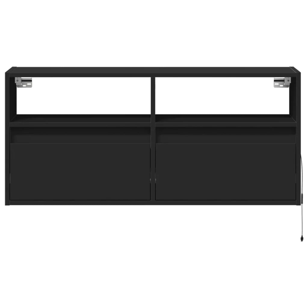 Mobile TV multimediale scaffale TV credenza mobile TV sala da pranzo soggiorno camera da letto mobile da parete con luci LED 100 x 31 x 45 cm nero 02_0027848