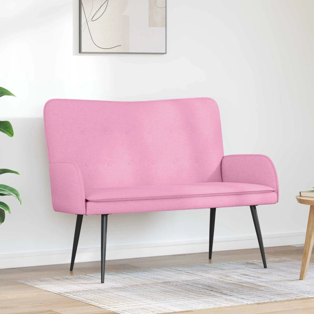 Divano a 2 Posti Rosa 115 x 61 x 87 cm Tessuto