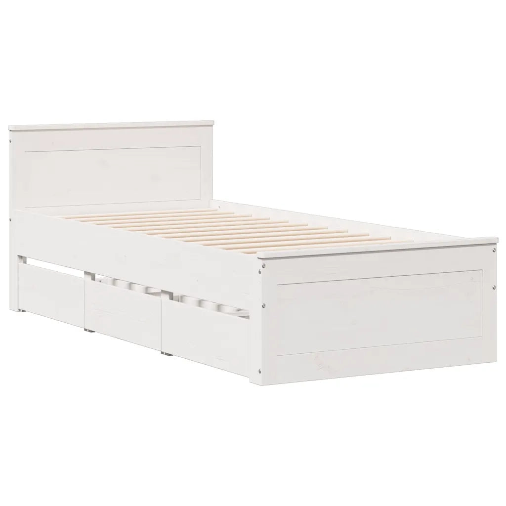 vidaXL Letto con Libreria senza Materasso 75x190 cm in Legno Pino