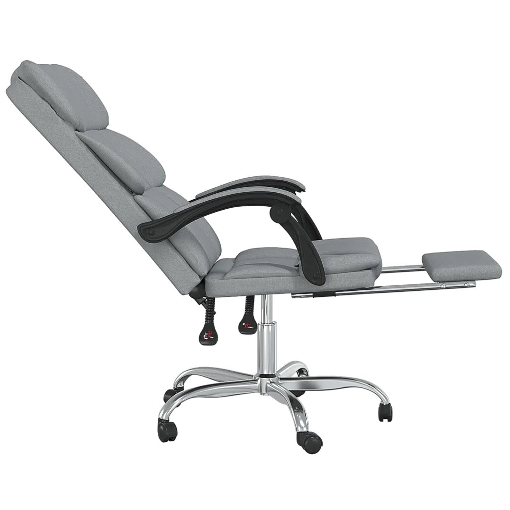 Poltrona da Ufficio Reclinabile Grigio Chiaro in Tessuto cod mxl 26944