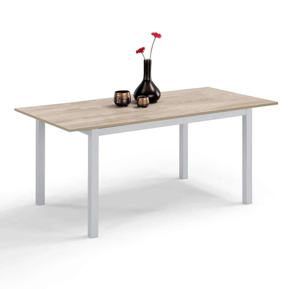 Tavolo da pranzo allungabile Quercia 110x70 modello GIOTTO MADE IN ITALY con allunga laterale 40 cm per sala da pranzo, cucina e soggiorno, design moderno