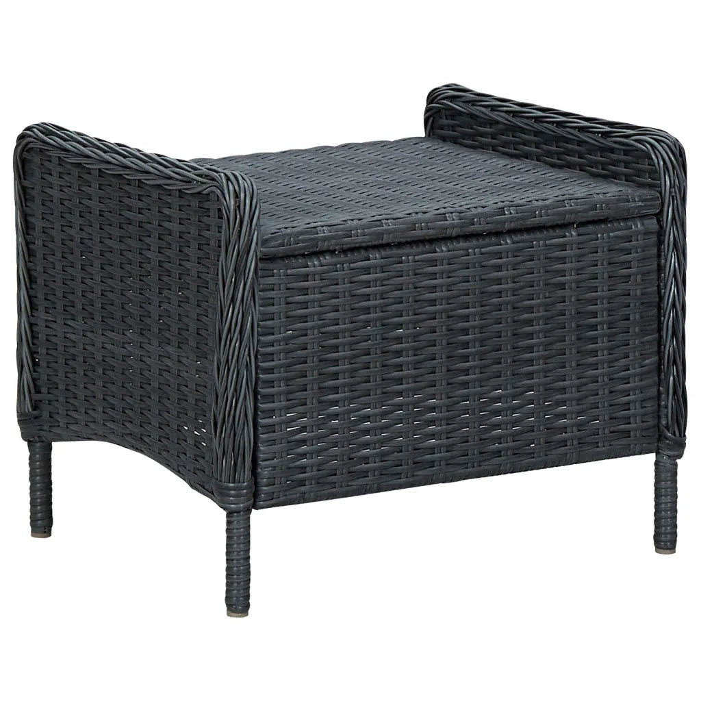 Set Divani da Giardino 3 pz con Cuscini Polyrattan Grigio Scuro cod mxl 42227