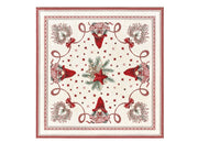 Tovaglia Centrotavola Centrino Tavolo Fantasie Natalizie Cinigliato Piazzato Made Italy - 90x90 - Elfo Stella