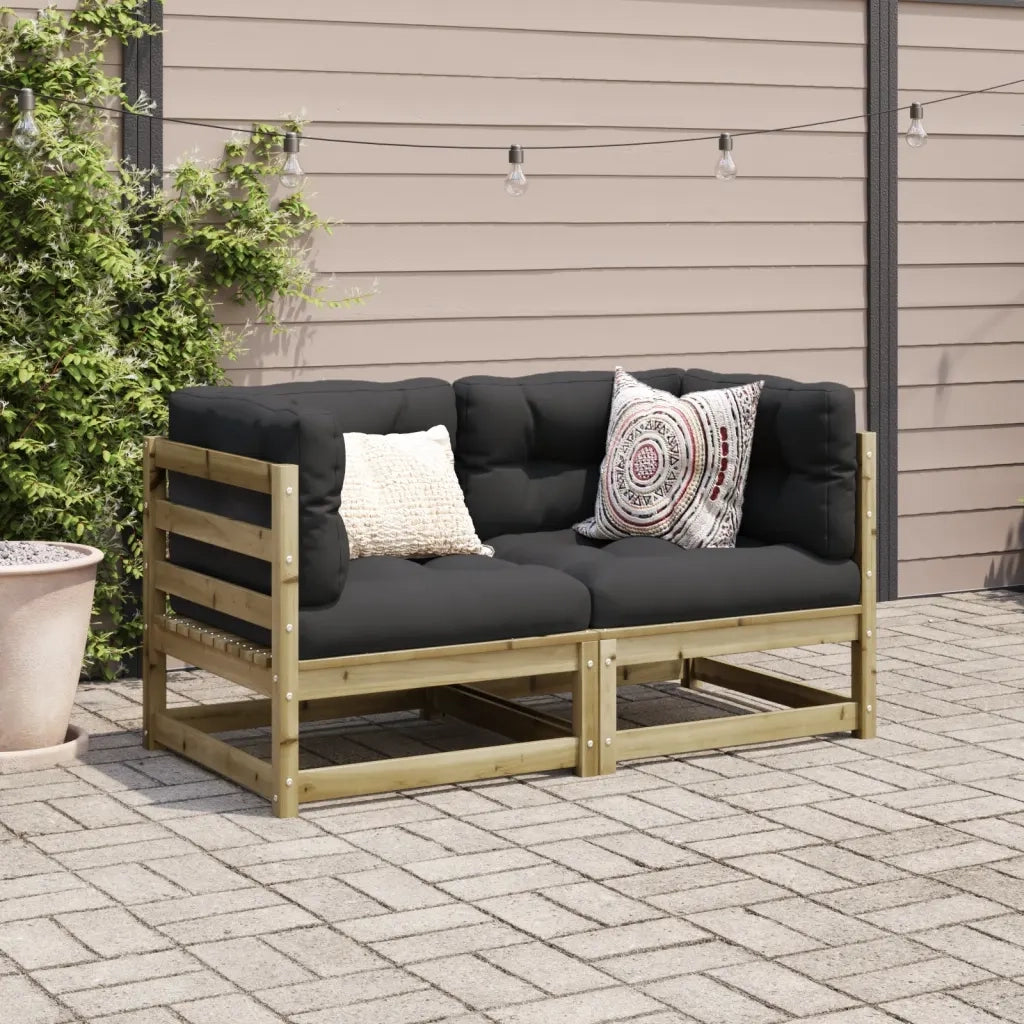 vidaXL Set Divani da Giardino 2 pz in Legno Impregnato di Pino