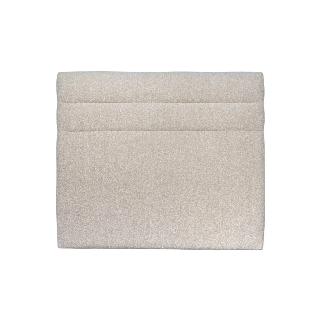 Testiera in tessuto bouclé beige chiaro con linee L180 cm