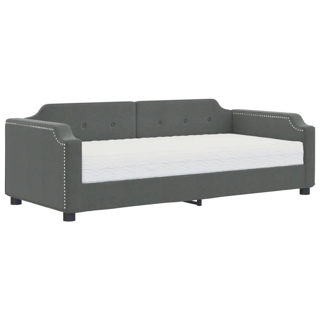 Divano Letto con Materasso-Sofa Letto-Daybed Grigio Scuro 80x200 cm in Tessuto 615169
