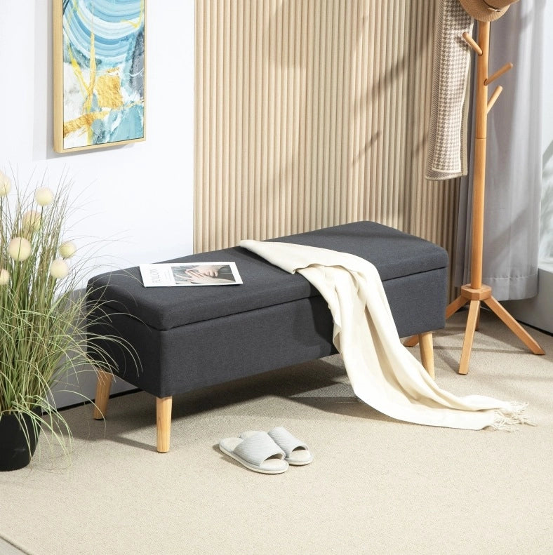 Panca imbottita contenitore 110 cm grigio scuro