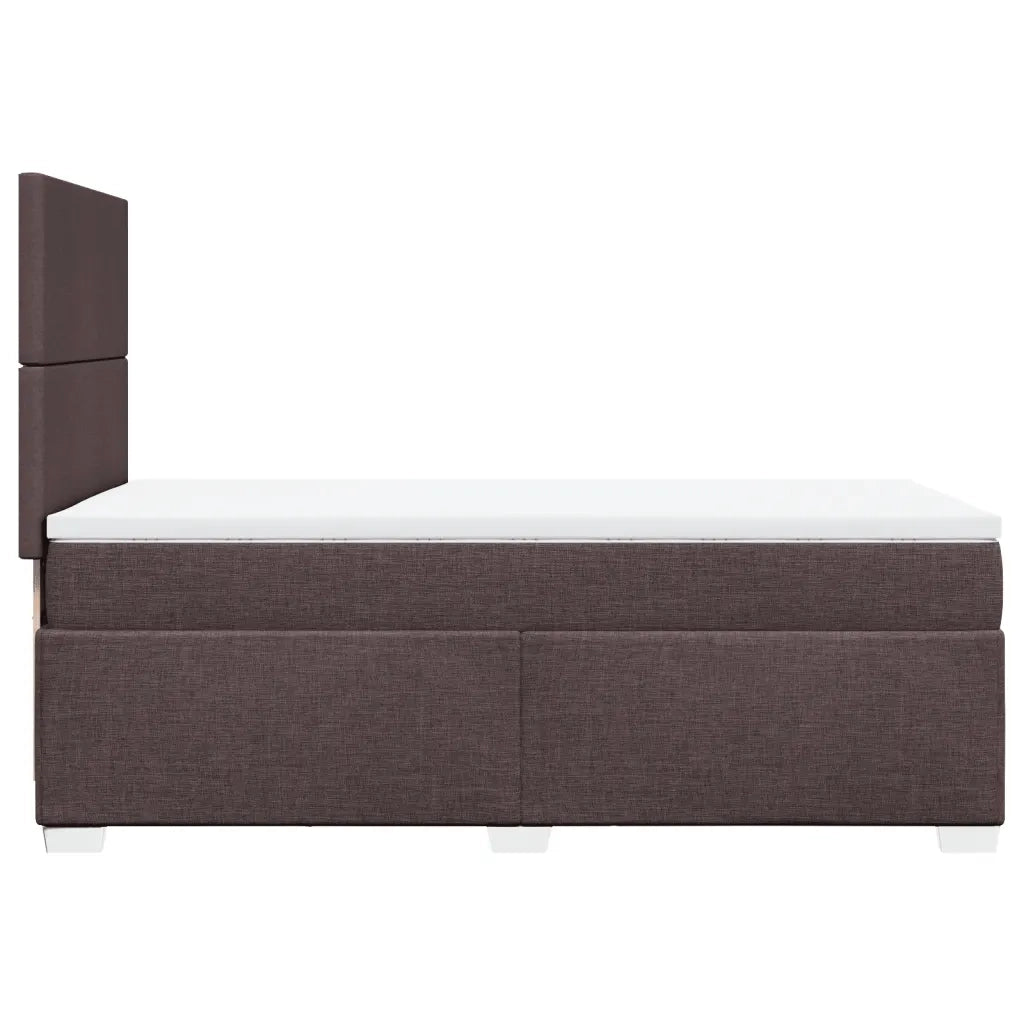 Giroletto a Molle con Materasso Marrone Scuro 90x200 cm Tessuto 3290367