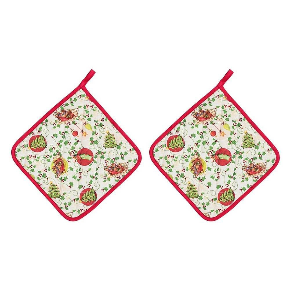 Set di 2 presine con decorazioni a palline