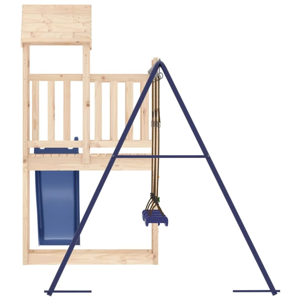Altalene per parco giochi all'aperto scivolo altalene robuste giochi da giardino 495 x 186 x 214 cm legno di pino massiccio 02_0004720