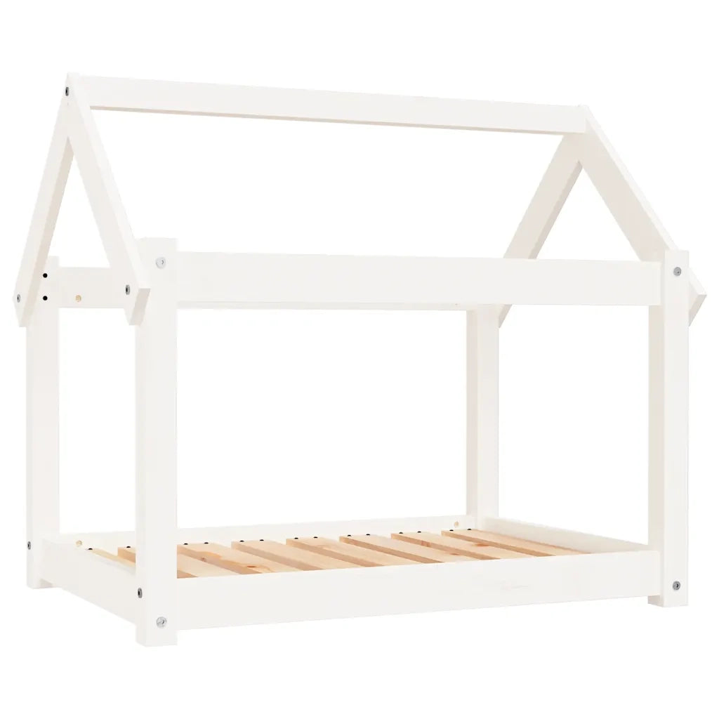Cuccia per Cani Bianca 81x60x70 cm in Legno Massello di Pino 822208