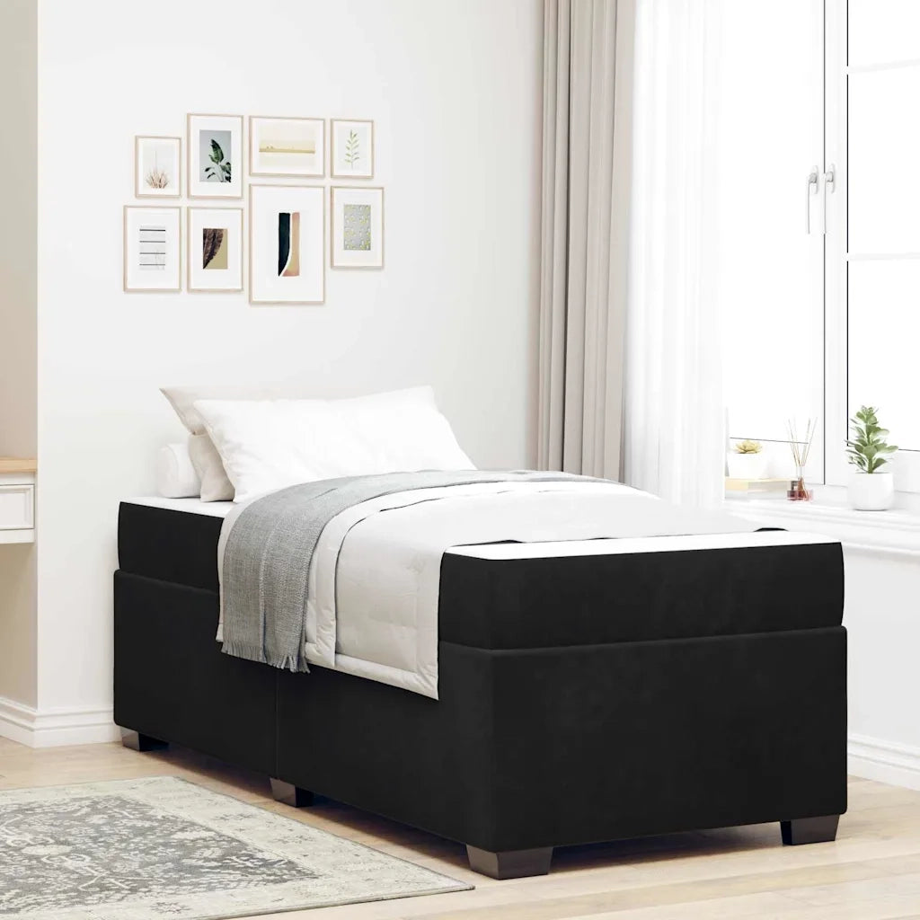 Struttura del letto con materasso Nero 80 x 200 cm Tessuto
