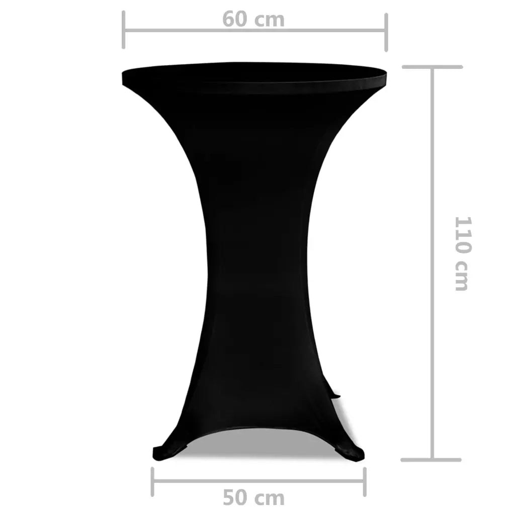 Copritavolo Ã˜ 60 cm Nero Tessuto elasticizzato 2 pezzi cod mxl 54536