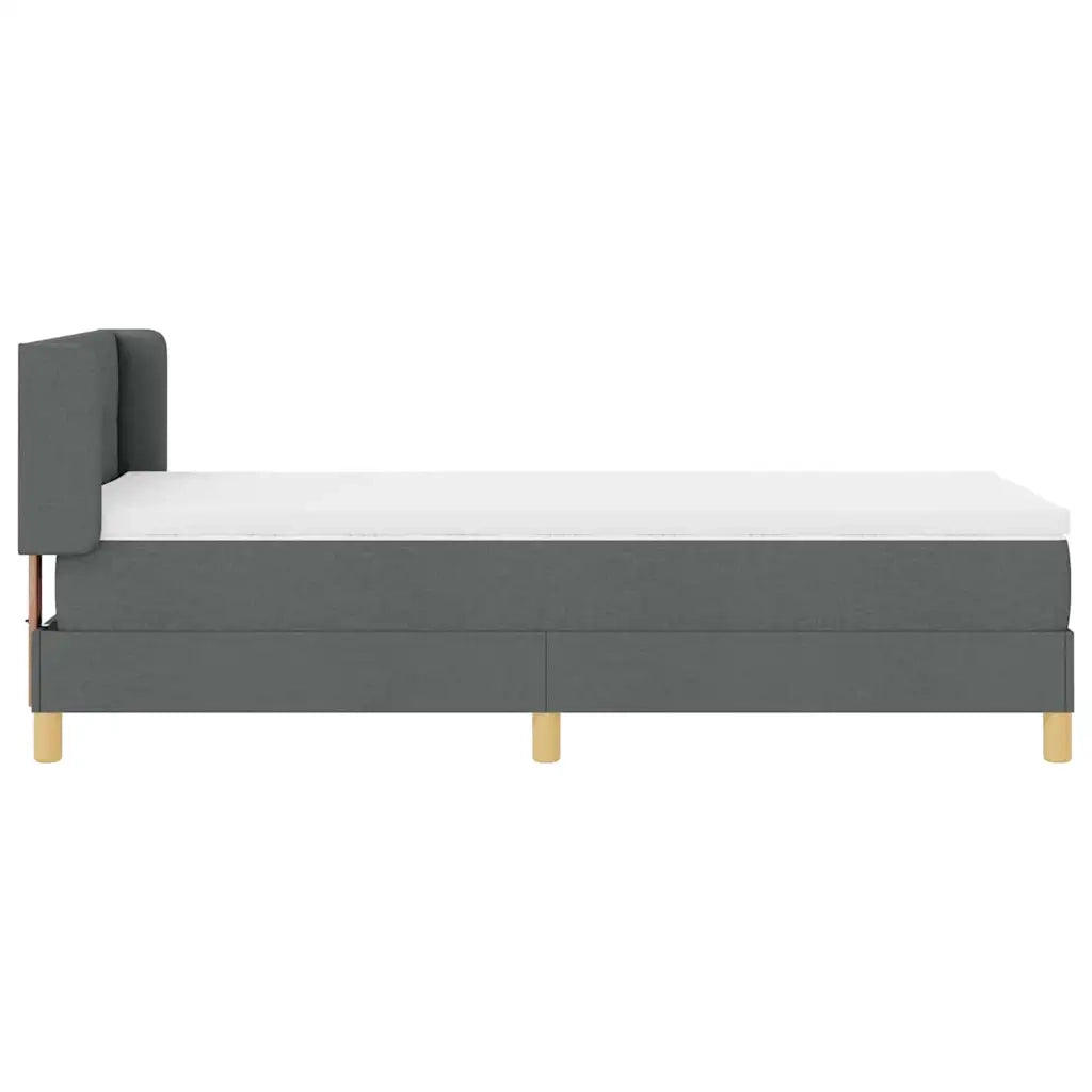 Letto a molle con testiera-Rete con Testiera Grigio scuro 200 x 100 cm Poliestere 471296