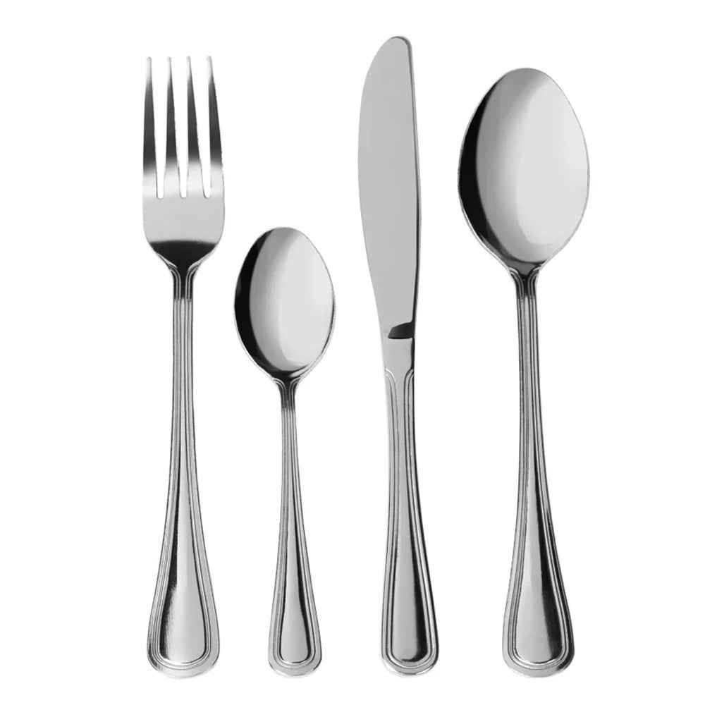 Trade Shop - Set Servizio Di Posate 24pz In Acciaio Inox Cucina Coltelli Forchette Design Moderno Lucido -