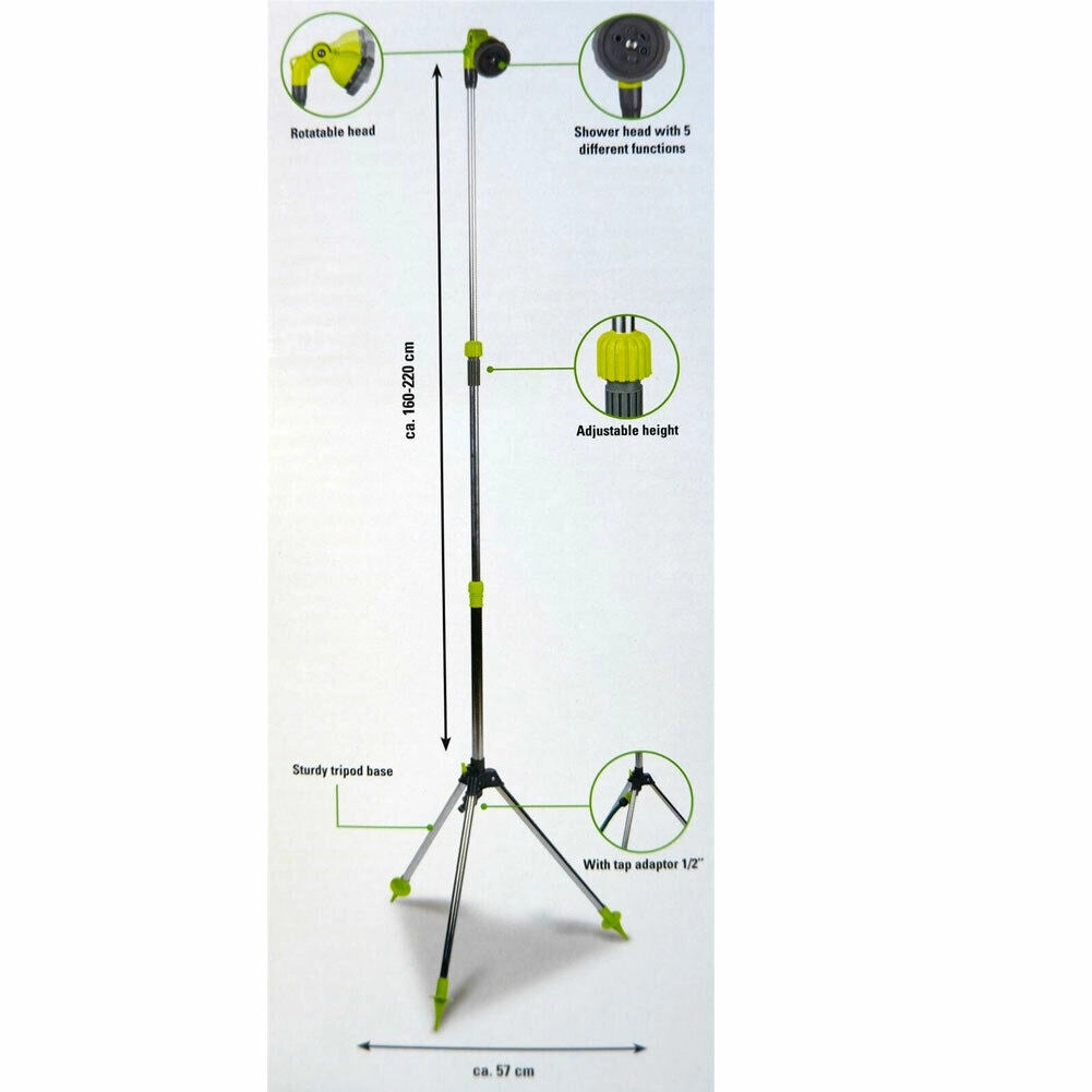Doccia Giardino Piscina Esterno Doccetta Campeggio Stand Regolabile 220 cm