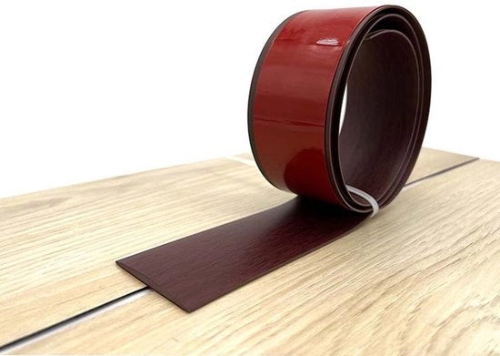 Striscia di copertura PVC autoadesiva 1/3/10M profilo di transizione, impermeabile autoadesiva, profilo di transizione, profilo di fine, guaina di protezione in gomma, rivestimento di pavimento in lamina (rovere rosso, 3M)