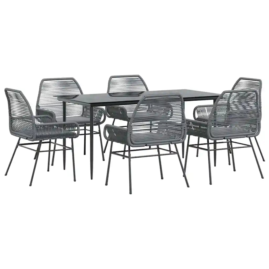 vidaXL Set da Pranzo da Giardino 7 pz con Cuscini Polyrattan Vetro