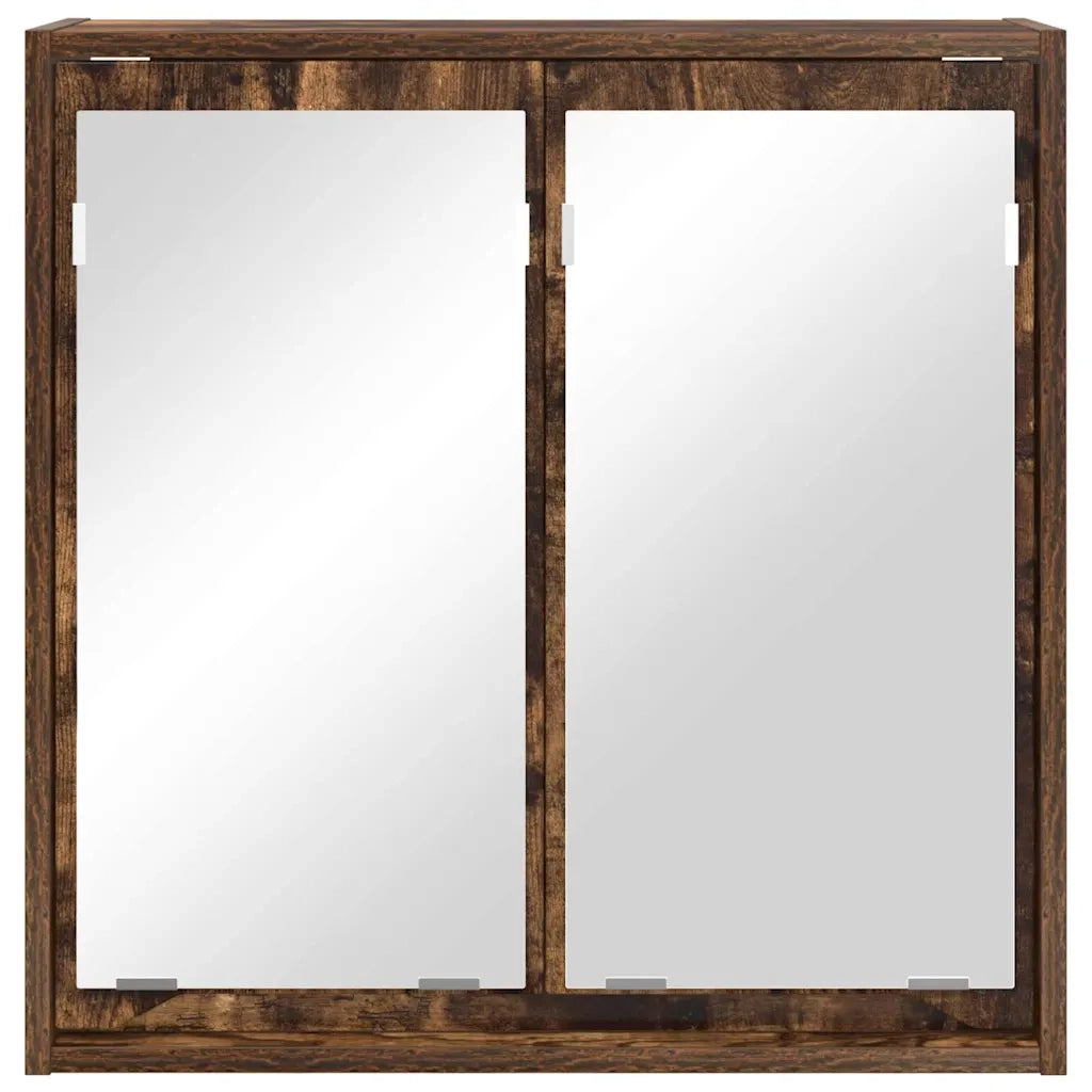 Mobiletto per specchio da bagno Rovere fumé 60 x 20 x 60 cm 888782