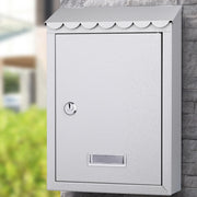 Trade Shop - Cassetta Postale Parete In Acciaio Buca Lettere Posta Esterno Con Chiave Grigio -