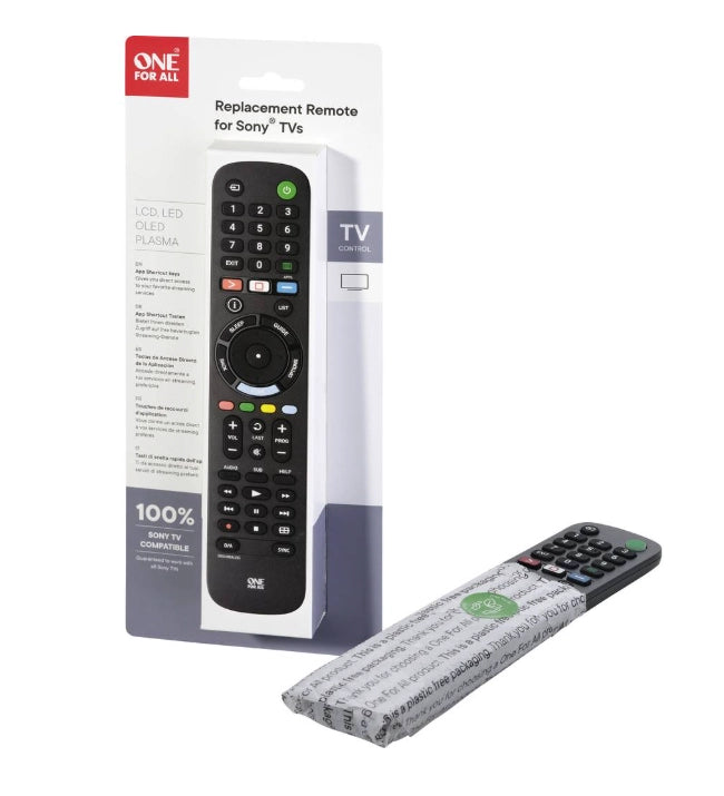 One For All telecomando di ricambio per TV Sony 2.0, Nero