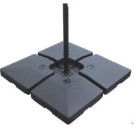 Set 4 Basi a Croce per Ombrelloni da Giardino Riempibili con Acqua e Sabbia 51x51x12cm Nero