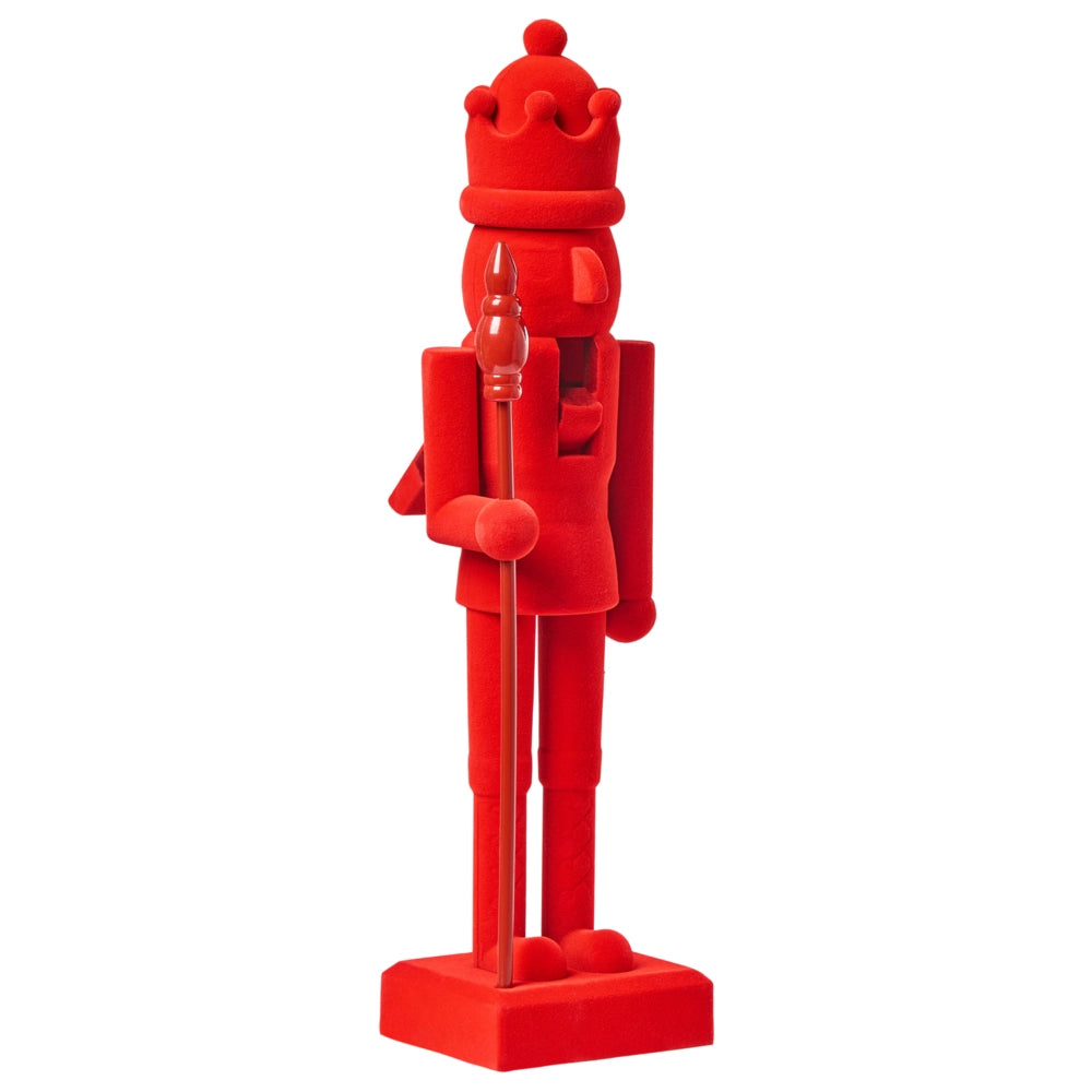 Set di 2 statuine Schiaccianoci in materiale sintetico decorazione natalizia Rosso