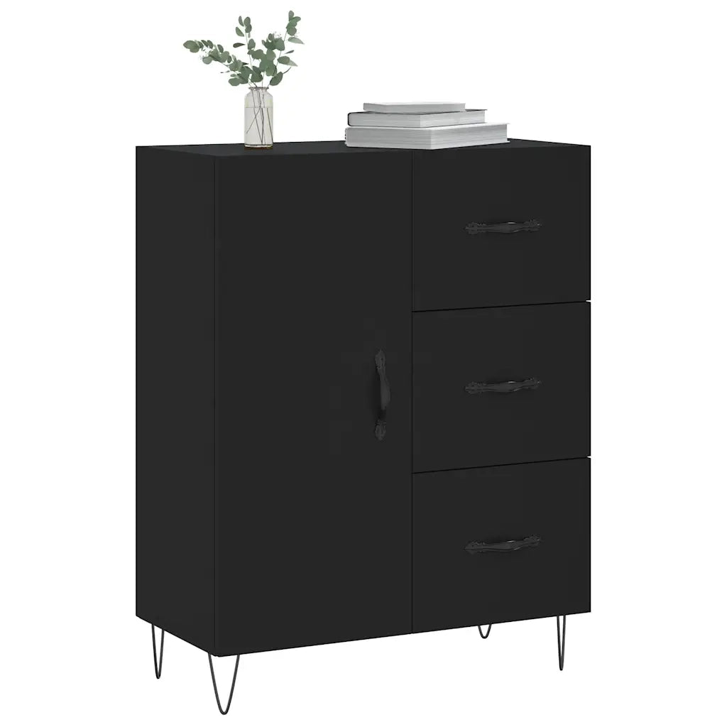 Credenza Nera 69,5x34x90 cm in Legno Multistrato 827909