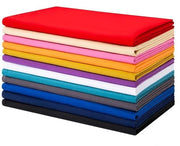 Serviette in tessuto poliestere - Pacco da 12 unità - 43 cm x 43 cm - Tela multicolore, spessa - Adatta all'uso quotidiano - Angoli arrotondati