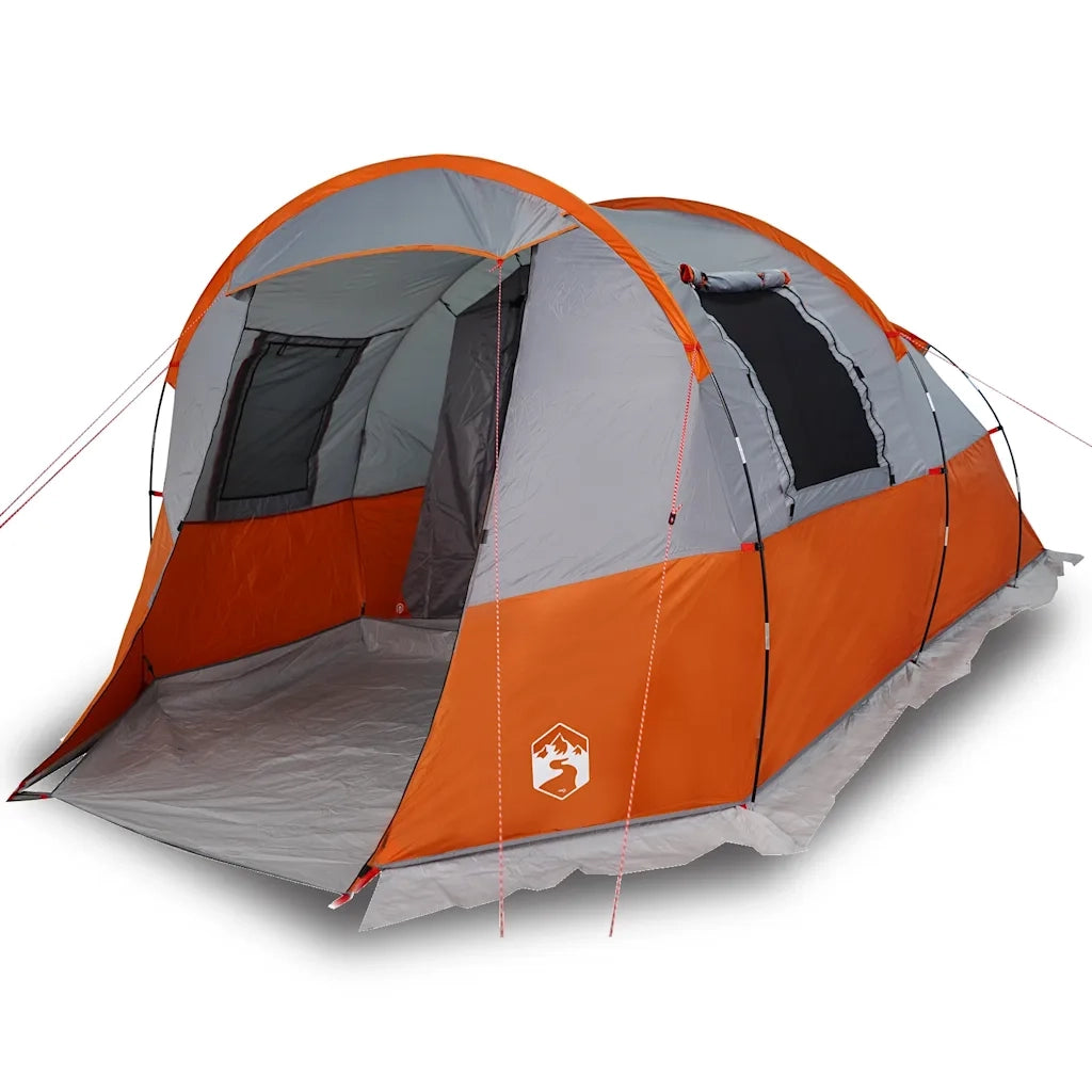 Tenda da Campeggio a Tunnel per 4 Persone Grigio e Arancione 94633