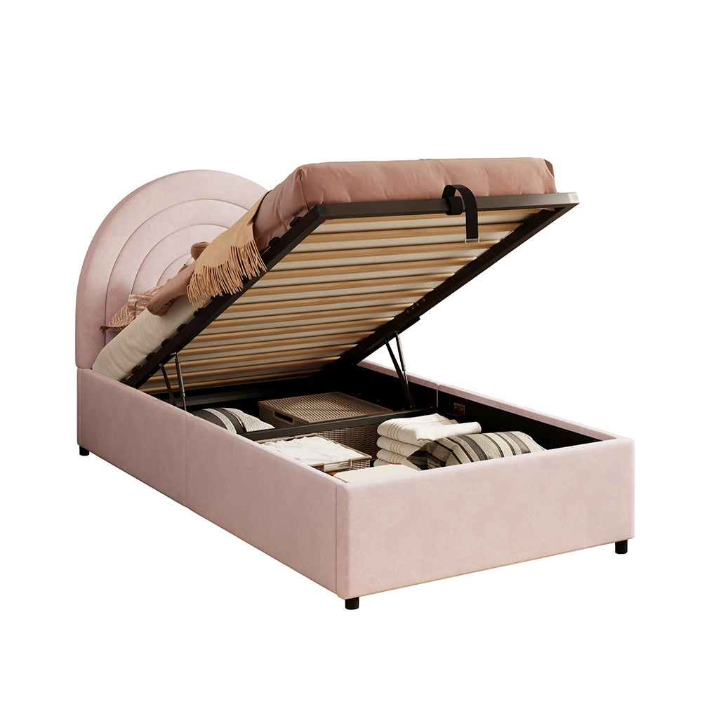 Letto bambino 90x200cm?- Xylo - velluto rosa