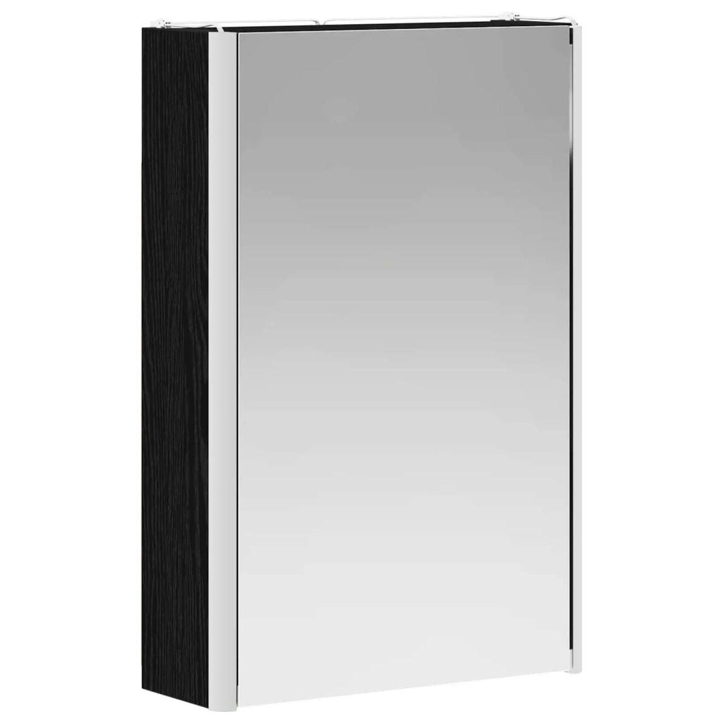 Mobiletto per specchio da bagno Rovere Nero 33 x 11,5 x 50 cm