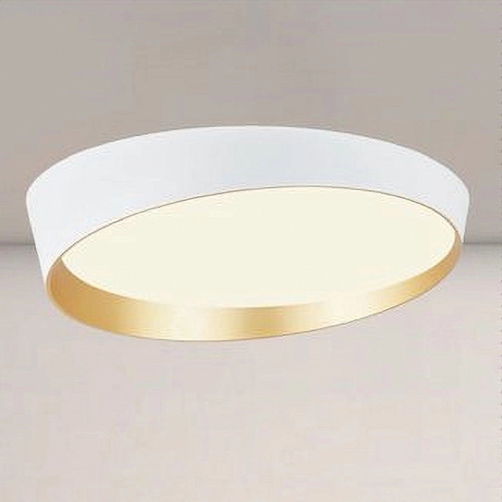 Trade Shop - Plafoniera Led 68w Bianco Oro Lampadario Soffitto Tondo Irregolare Luce Naturale 32781 -
