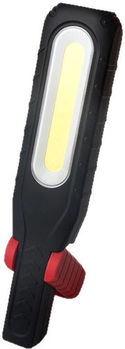 Lampada di lavoro ricaricabile potente, 3000 mAh, con funzione rotativa, piede magnetico e gancio, 5 posizioni, adatta per monteurs di garage e campeggio.