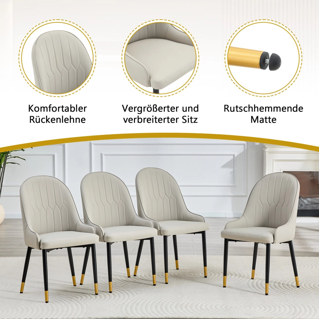 SEDIA da pranzo ergonomica 91 cm in PU grigio caldo Set da 2 pezzi