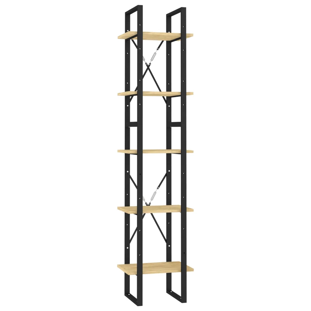 Libreria a 5 Ripiani Marrone 40x30x175 cm in Legno di Pino 3081973