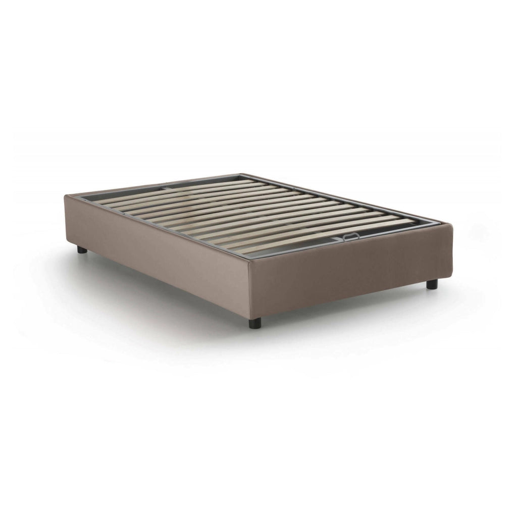 Andla, Letto Piazza e Mezza Sfoderabile Made in Italy, Grigio Tortora