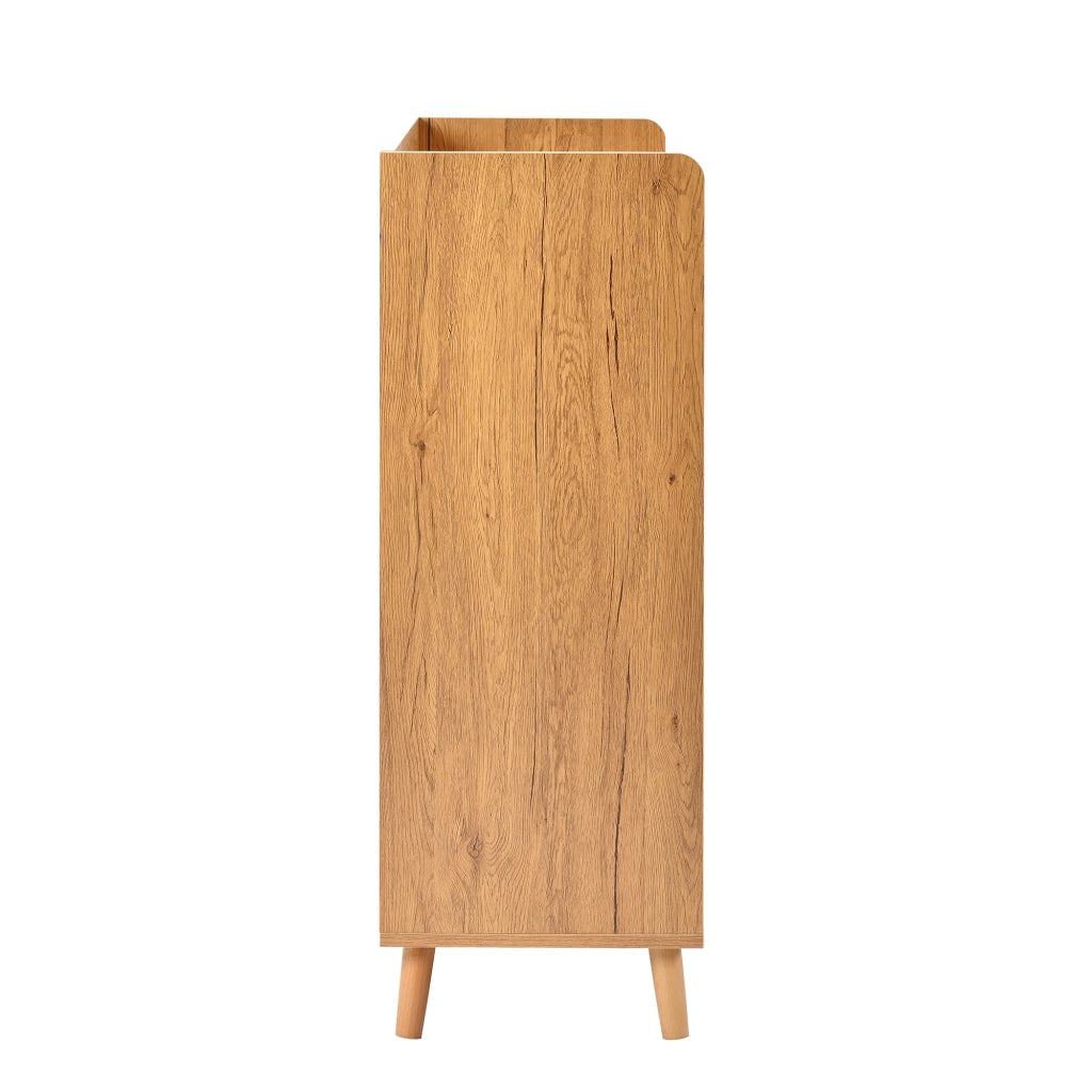 SCARPIERA con ripiani regolabili 90x35x99 cm bianco e naturale