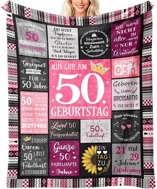 Regalo per il 50° compleanno donna, decorativo, 150x130CM