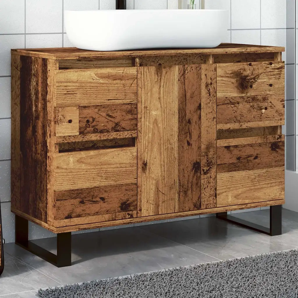 vidaXL Mobile da Bagno Legno Antico 80x33x60 cm in Truciolato