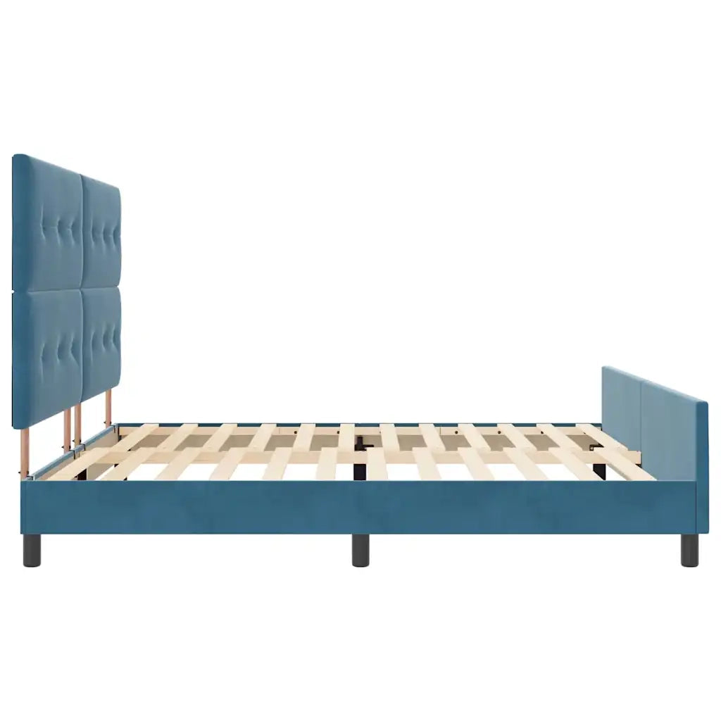 Letto a molle con testiera Blu Scuro 200 x 200 cm Velluto 3344967