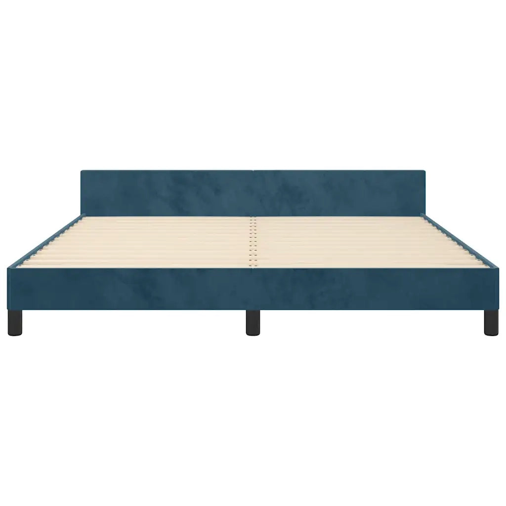 Giroletto senza Materasso Blu Scuro 160x200 cm in Velluto