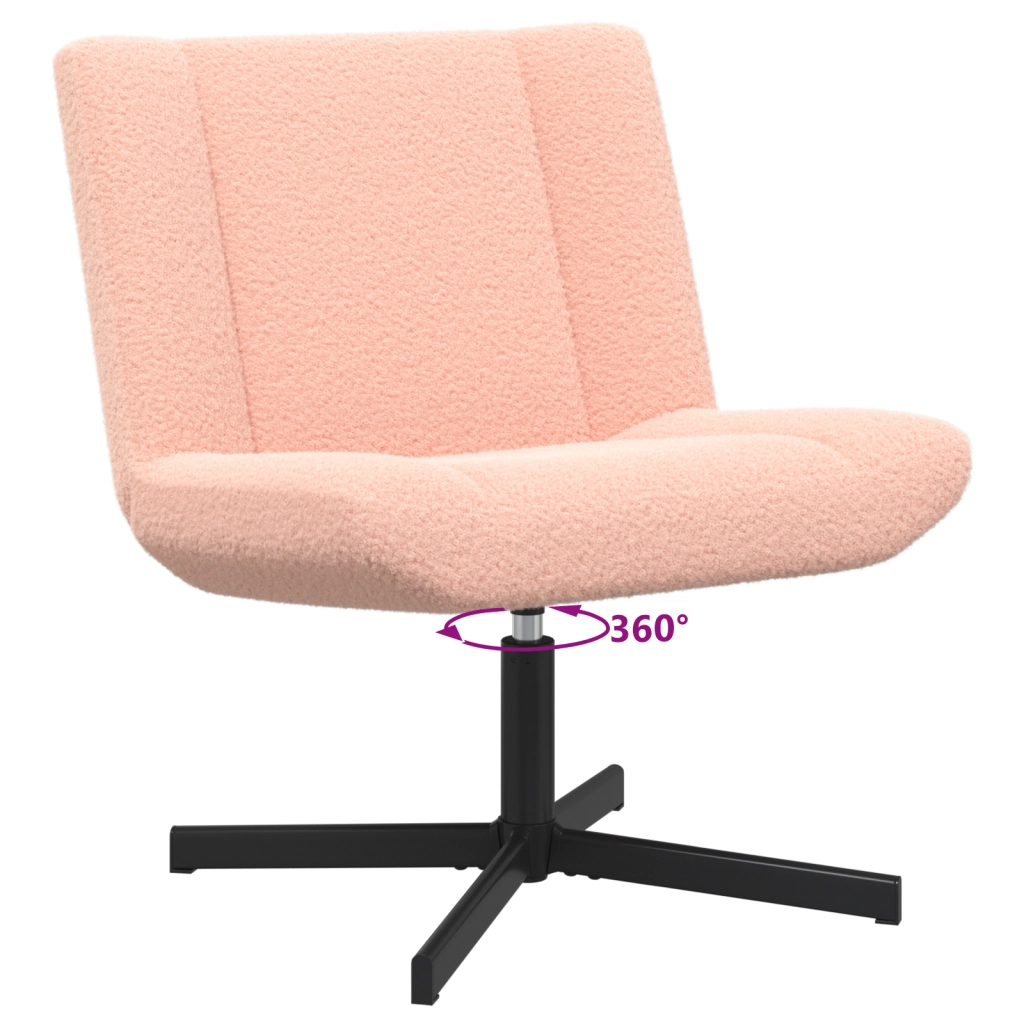 Sedia d'accento Rosa Baby Poliestere, Metallo Standard Girevole