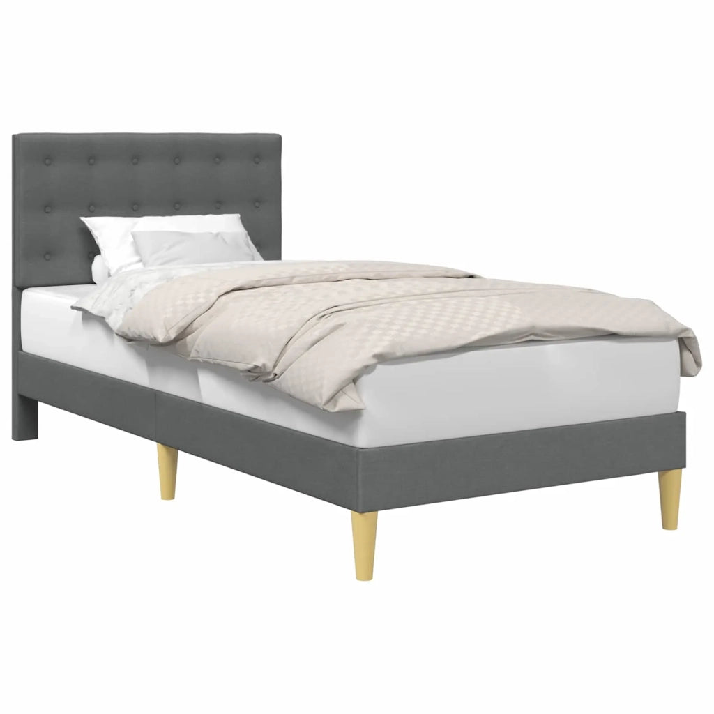 Struttura del letto Grigio Scuro 90 x 190 cm Tessuto 42027762
